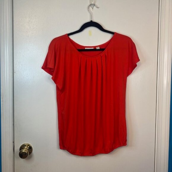 New York & Company Tops - New York and company orange short sleeve blouse